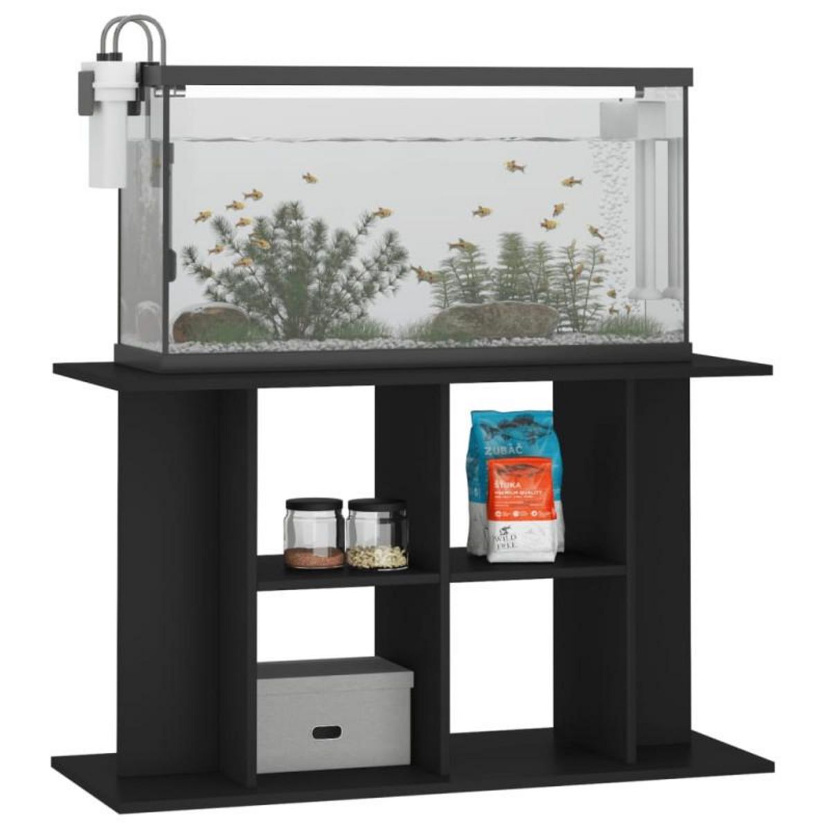 VIDAXL Support pour aquarium noir 100x40x60 cm bois d ingénierie