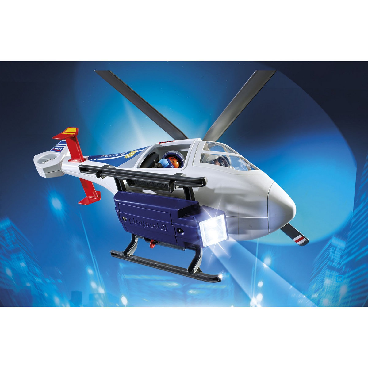 PLAYMOBIL 6921 - City Action - Hélicoptère de police avec projecteur