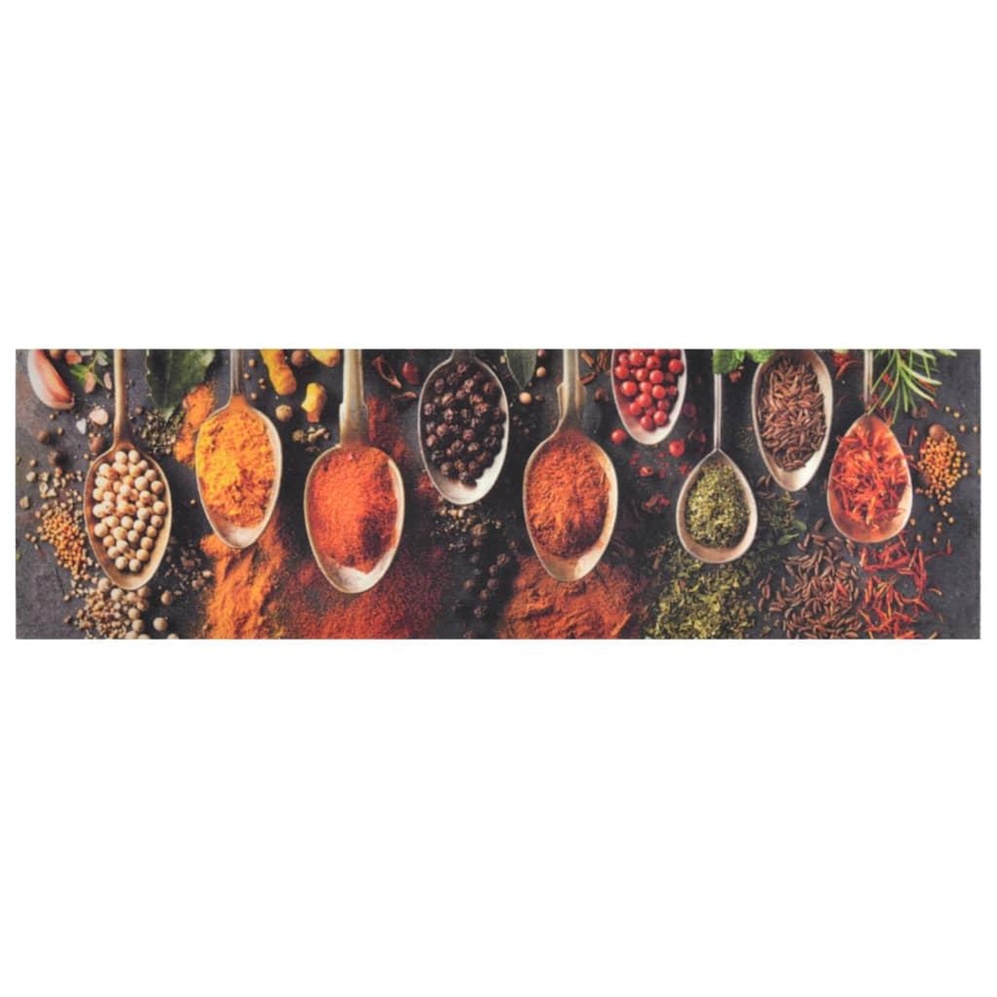 Voir la diapositive 2 : VIDAXL Tapis de cuisine lavable impression cuillere epices 45x150 cm