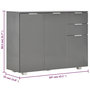 Voir la diapositive 6 : VIDAXL Buffet Gris brillant 107x35x80,5 cm