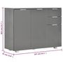 Voir la diapositive 6 : VIDAXL Buffet Gris brillant 107x35x80,5 cm