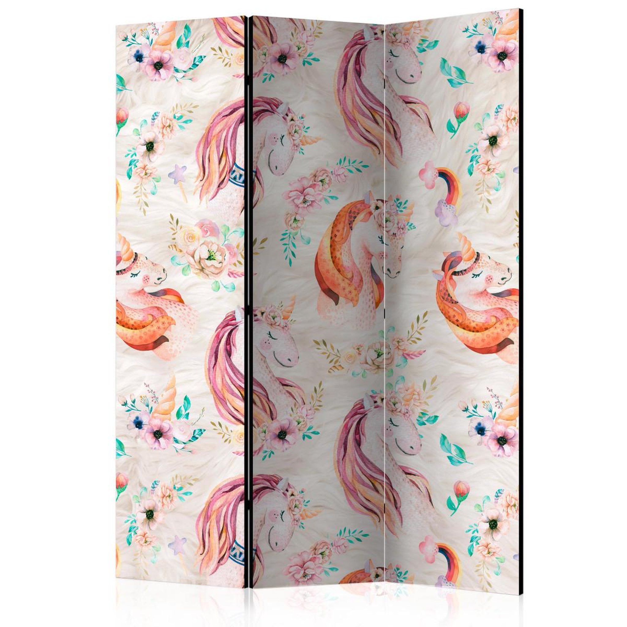 Paris Prix Paravent 3 volets  pastel unicorns  135x172cm