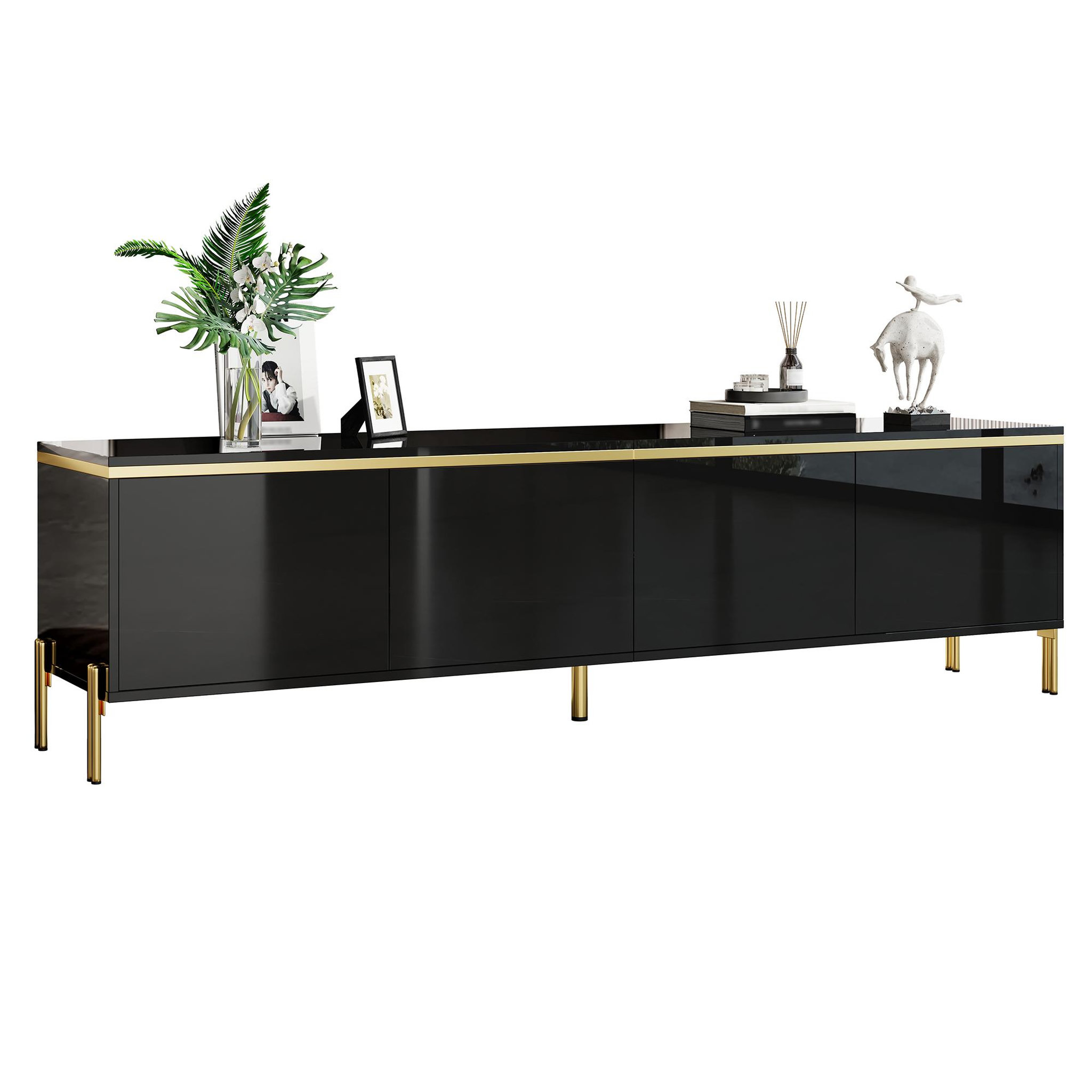 MERAX Meuble tv. Coloris disponibles : Noir, Blanc