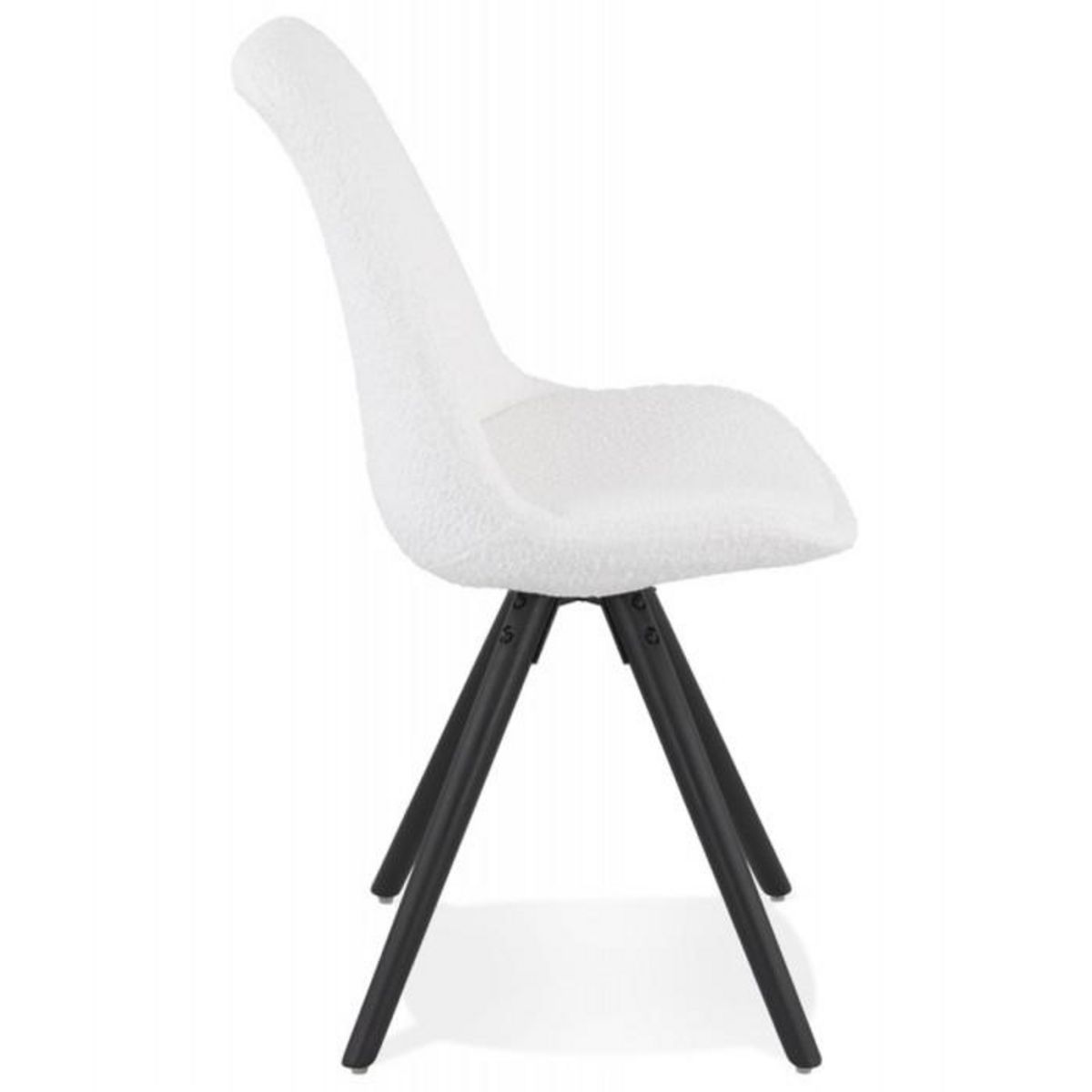 Paris Prix Chaise Design en Tissu Bouclé  Alisa  82cm Blanc & Noir
