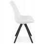 Voir la diapositive 3 : Paris Prix Chaise Design en Tissu Bouclé  Alisa  82cm Blanc & Noir