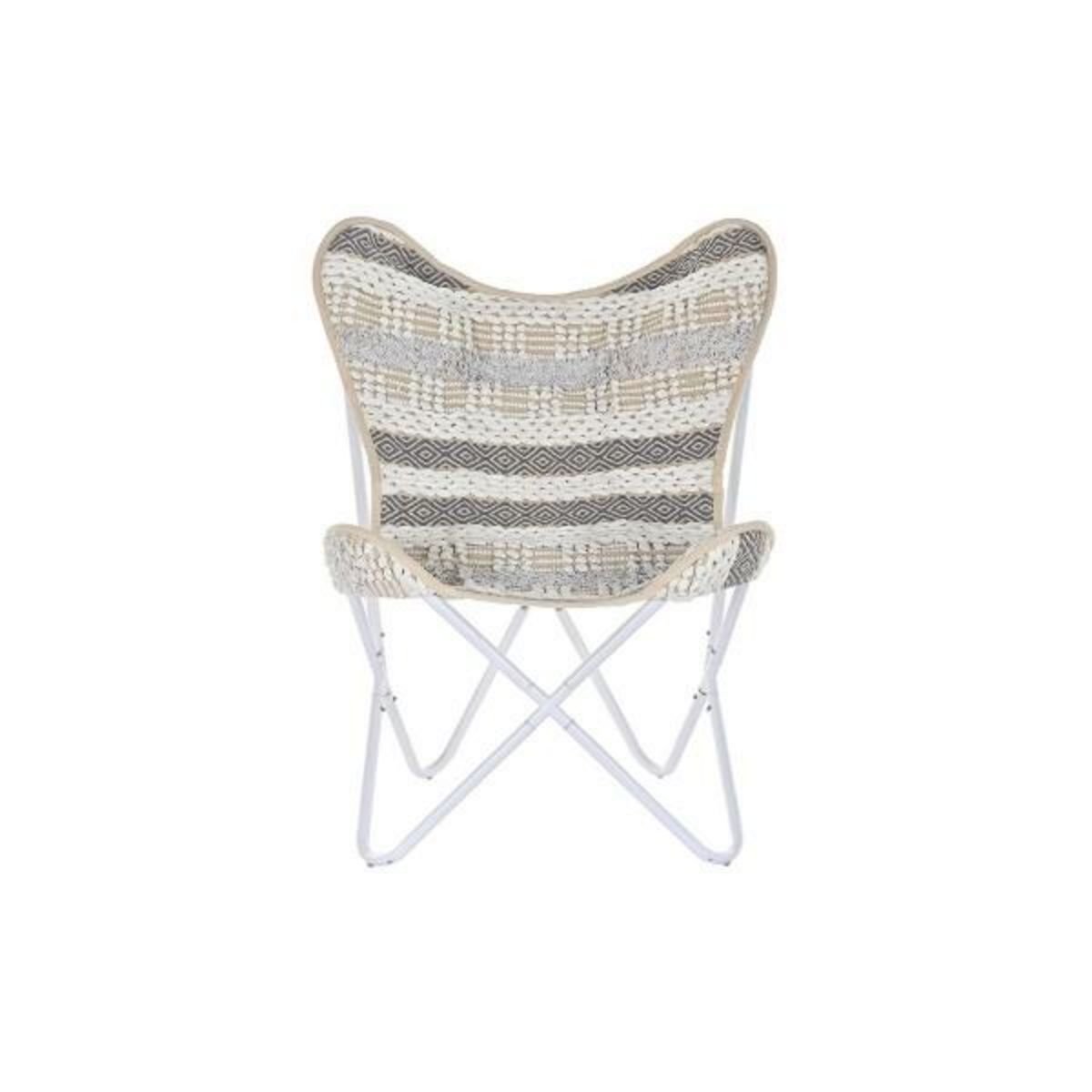 MARKET24 Chaise de jardin DKD Home Decor Blanc Gris 74 x 65 x 90 cm