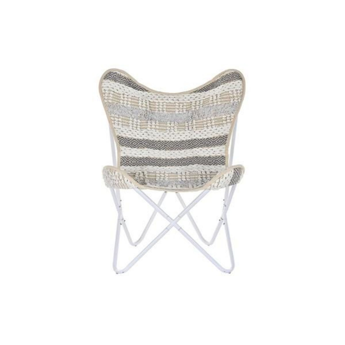 MARKET24 Chaise de jardin DKD Home Decor Blanc Gris 74 x 65 x 90 cm