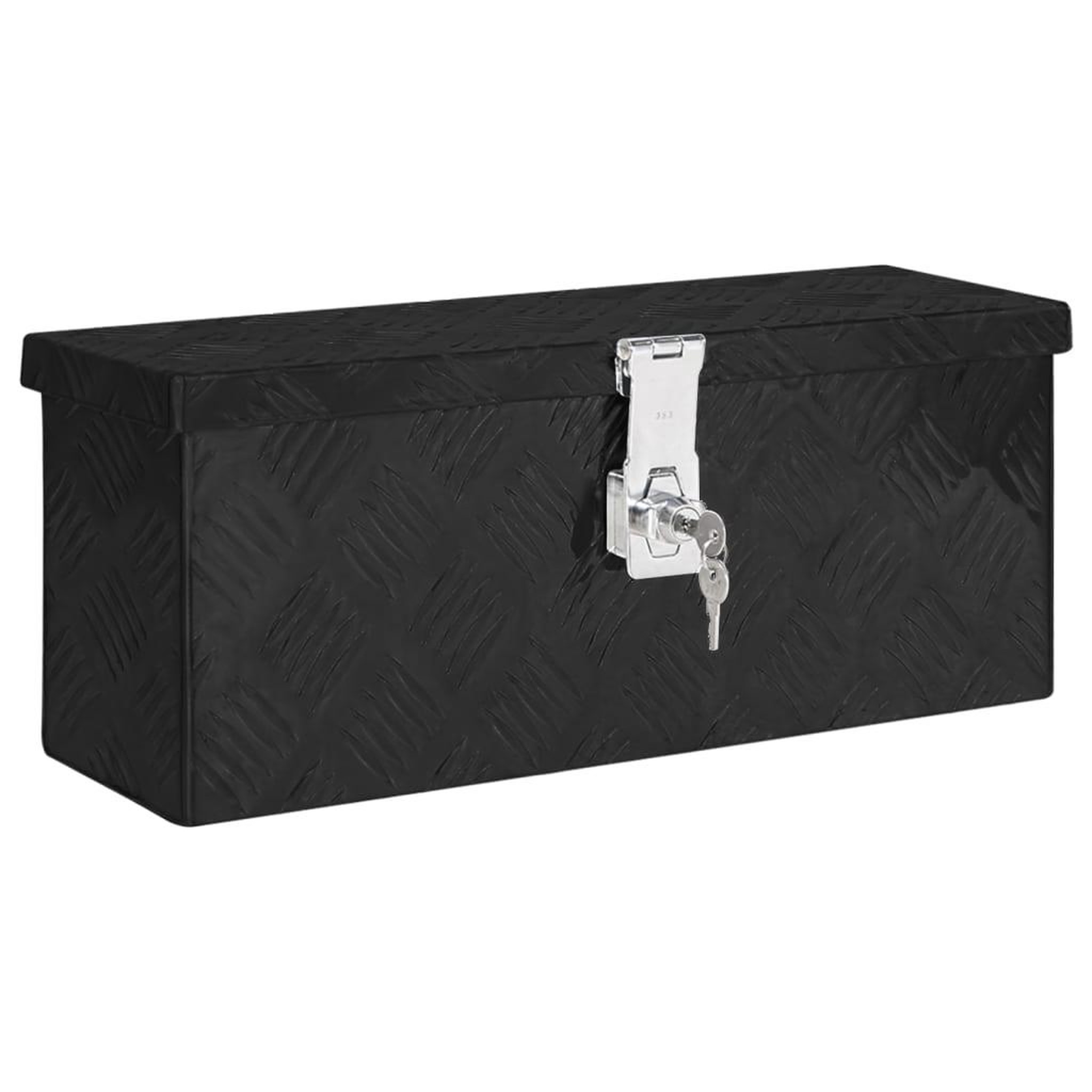 Voir la diapositive 1 : VIDAXL Boîte de rangement Noir 50x15x20,5 cm Aluminium