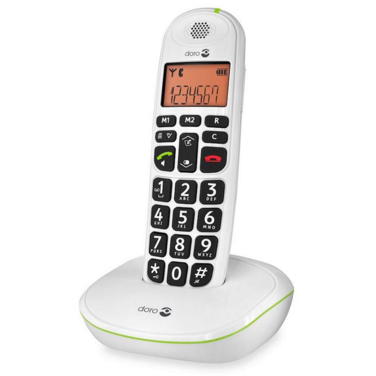 Doro Téléphone sans fil dect blanc sans répondeur - phoneeasy100w