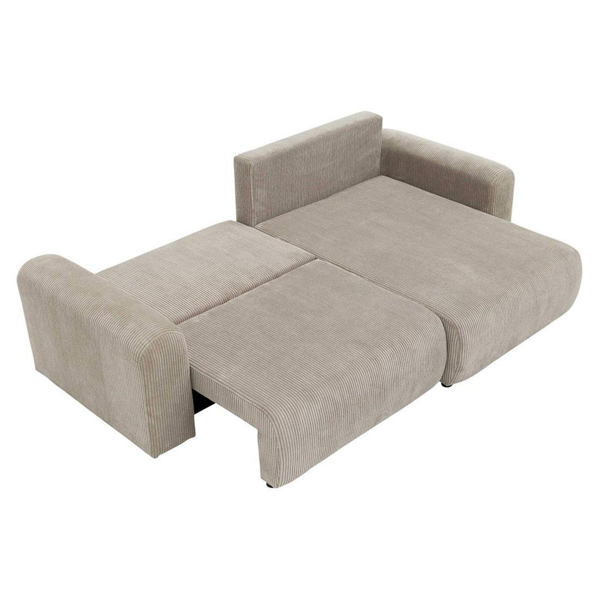 BEST MOBILIER Naomi - canapé d'angle réversible 4 places convertible avec coffre en velours côtelé