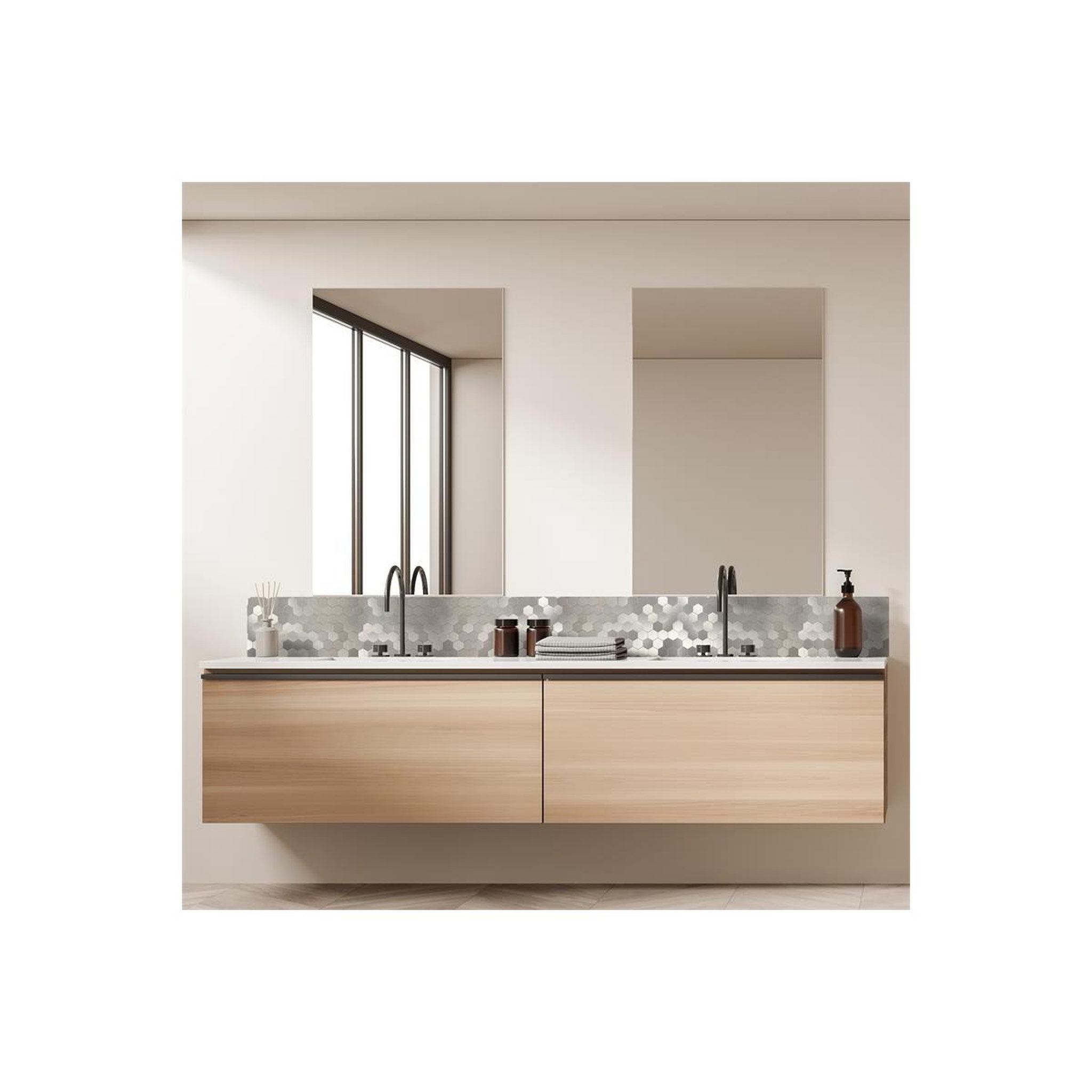 Voir la diapositive 3 : Je cherche une idee Crédence adhésive  hexagone  31cm gris