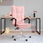 VIDAXL Fauteuil inclinable de bureau Rose Similicuir