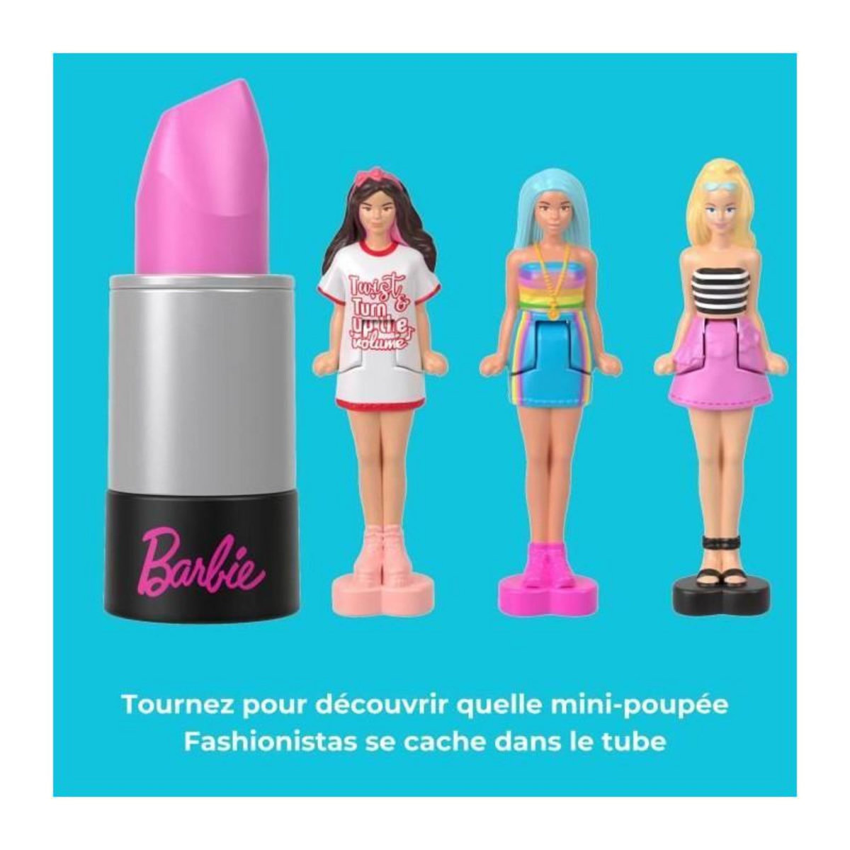BARBIE BARBIE Coffret Mini BarbieLand 6 rouge a levres avec mini poupées - JBD26