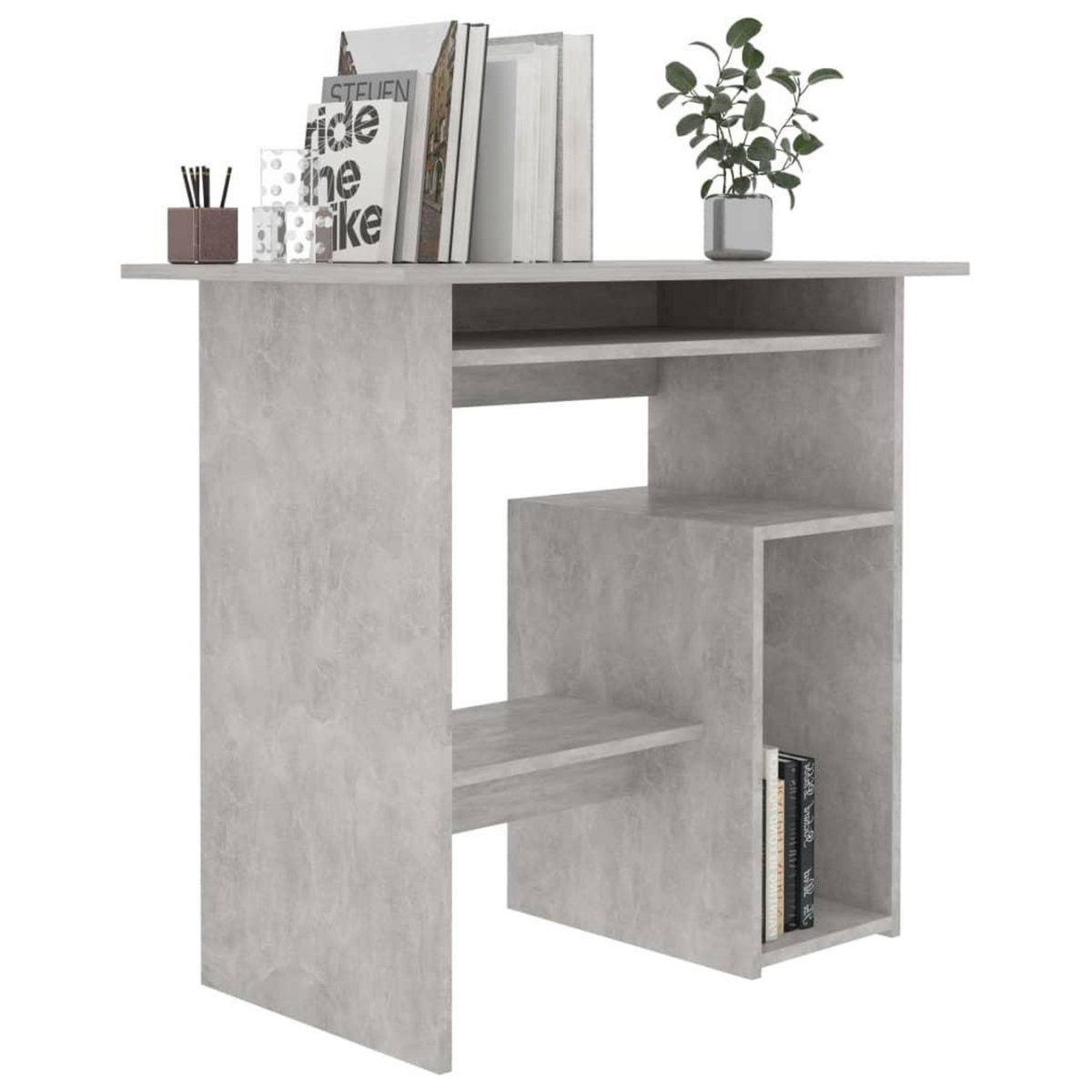 VIDAXL Bureau Gris beton 80x45x74 cm Bois d'ingenierie
