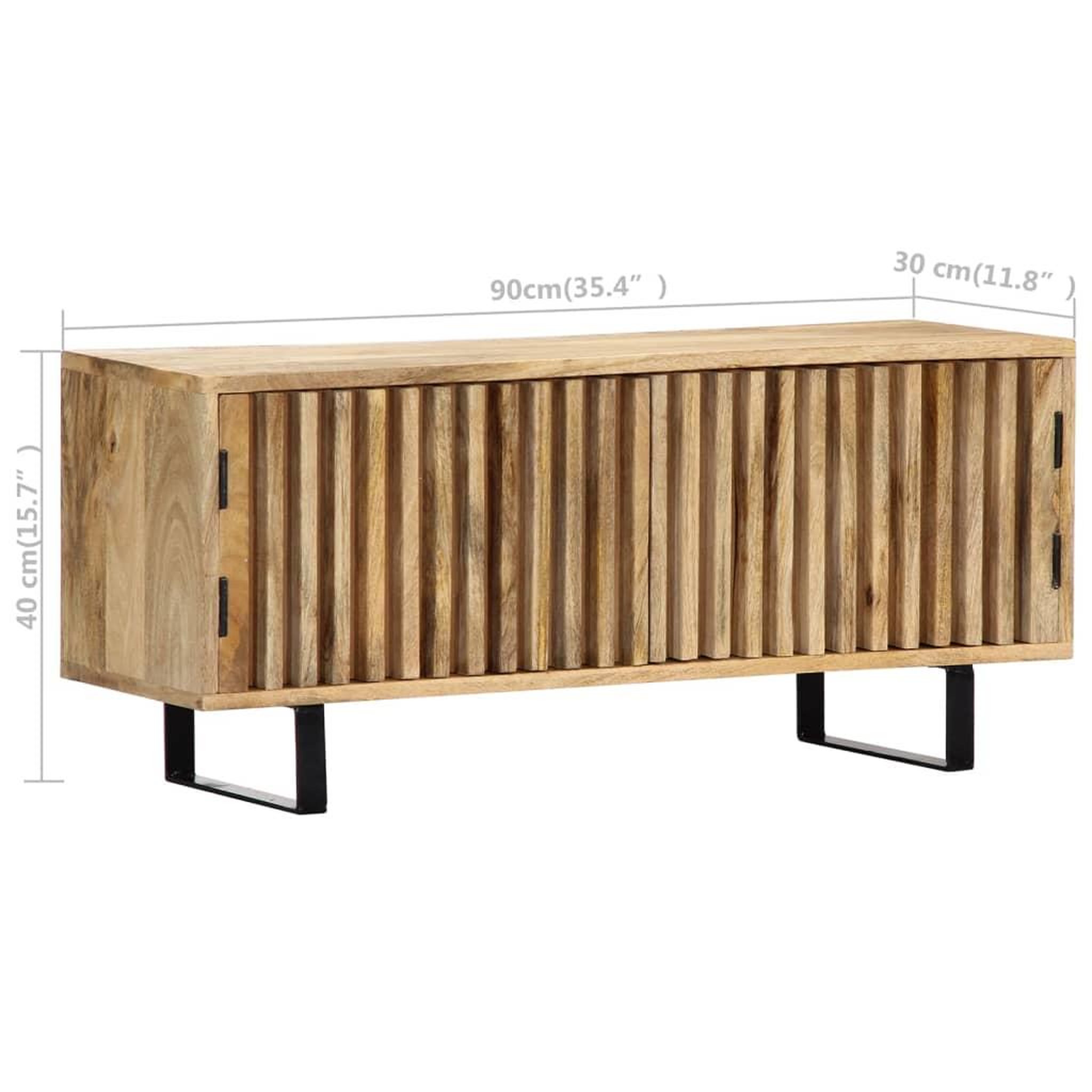 Voir la diapositive 6 : VIDAXL Meuble tv 90x30x40 cm bois de manguier massif