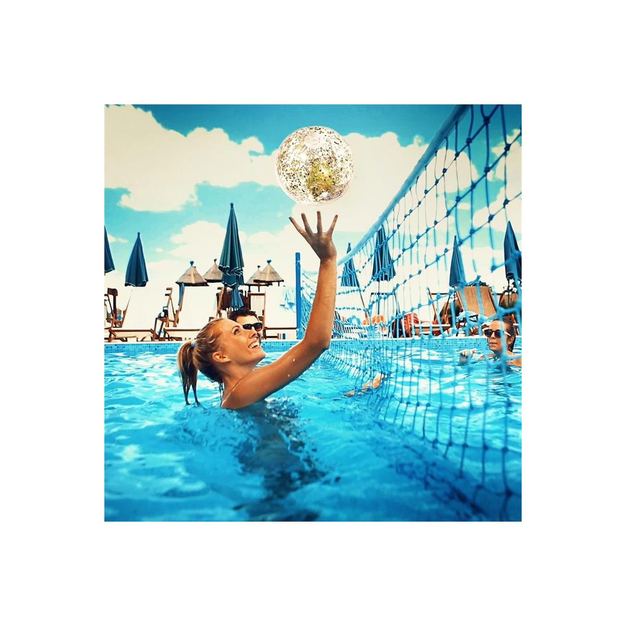 Voir la diapositive 3 : JET LAG Ballon gonflable  paillettes  35cm or