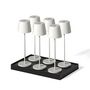 Voir la diapositive 1 : Lumisky 6 lampes LED avec plateau de chargement KELLY Blanc Metal H38CM