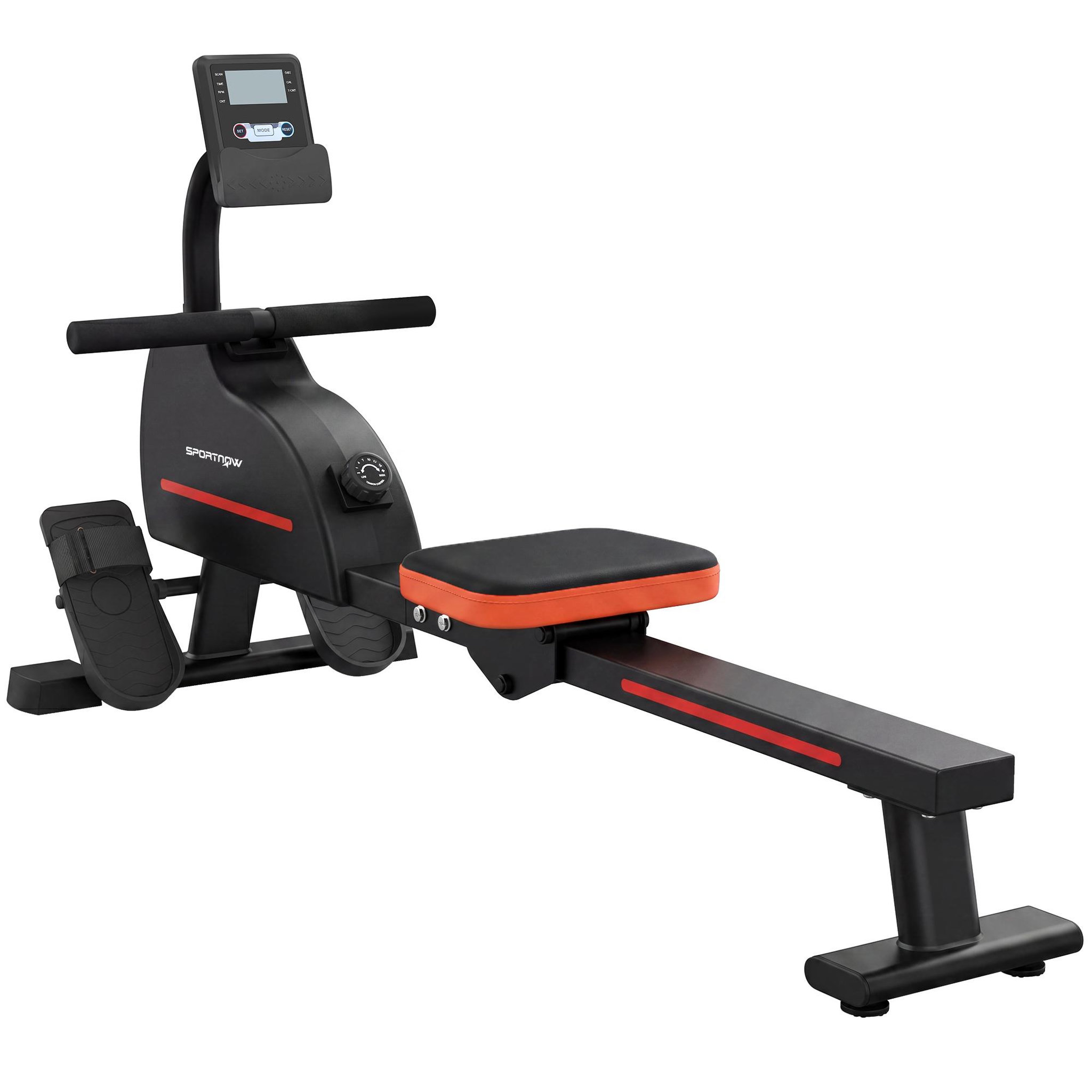 Voir la diapositive 5 : HOMCOM Rameur magnétique bluetooth connecté kinomap & zwift écran lcd noir rouge