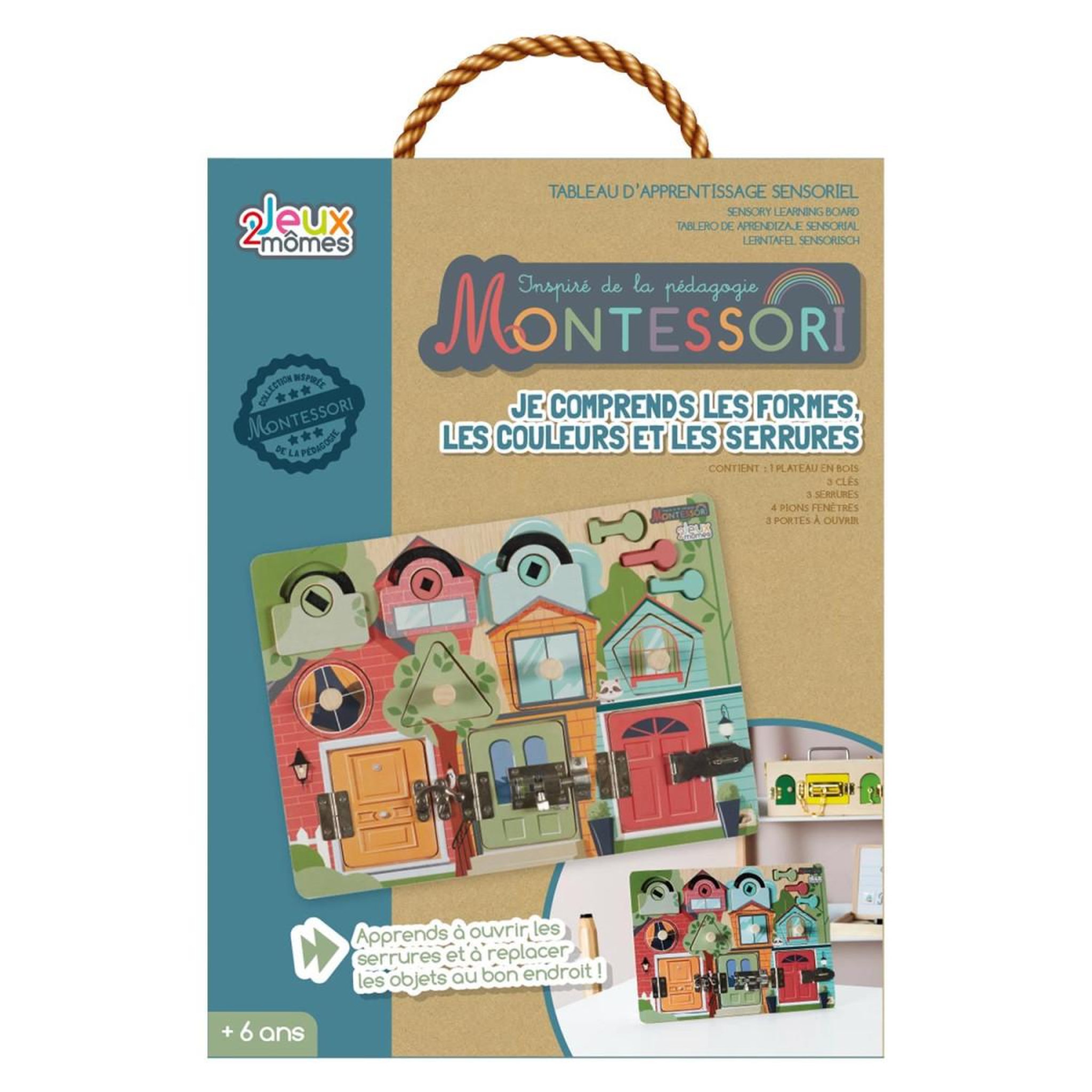 Jeux 2 momes Tableau d'apprentissage  montessori  30cm multicolore