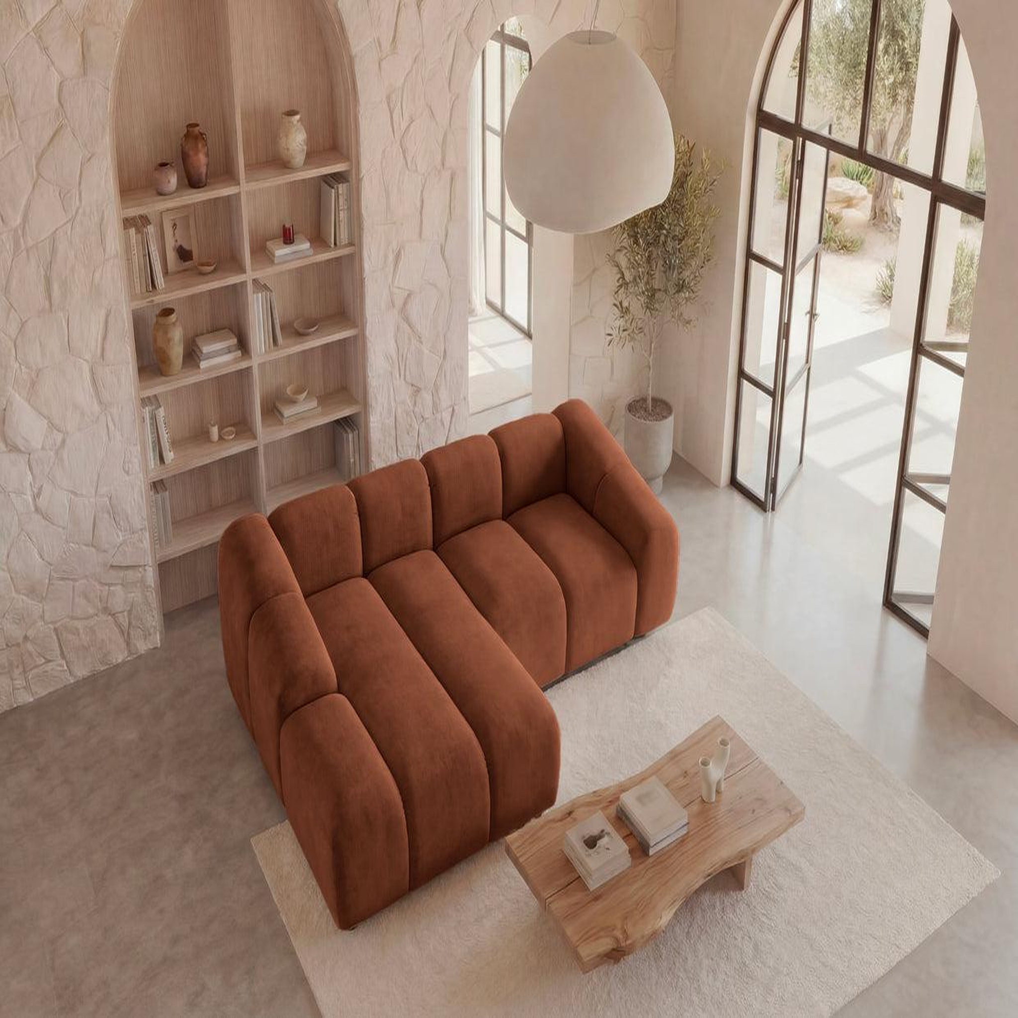 Voir la diapositive 6 : CASANOVA PARIS Candice - canapé d'angle tissu velours 3 places