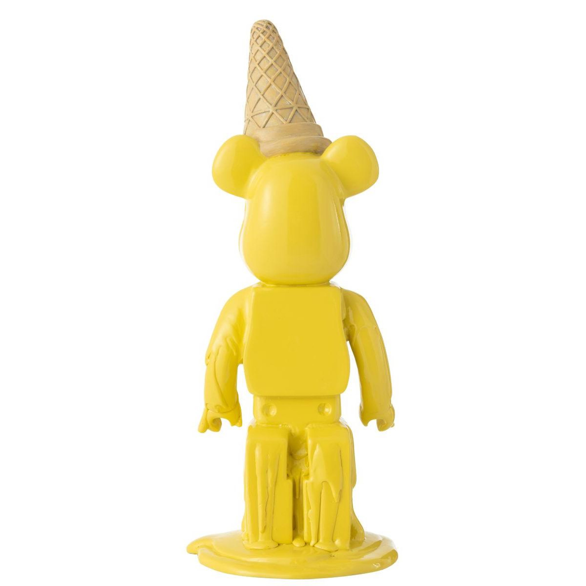 Voir la diapositive 2 : J-LINE Statuette déco ours  cornet glace  39cm jaune