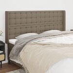 VIDAXL Tete de lit avec oreilles Taupe 203x16x118/128 cm Tissu