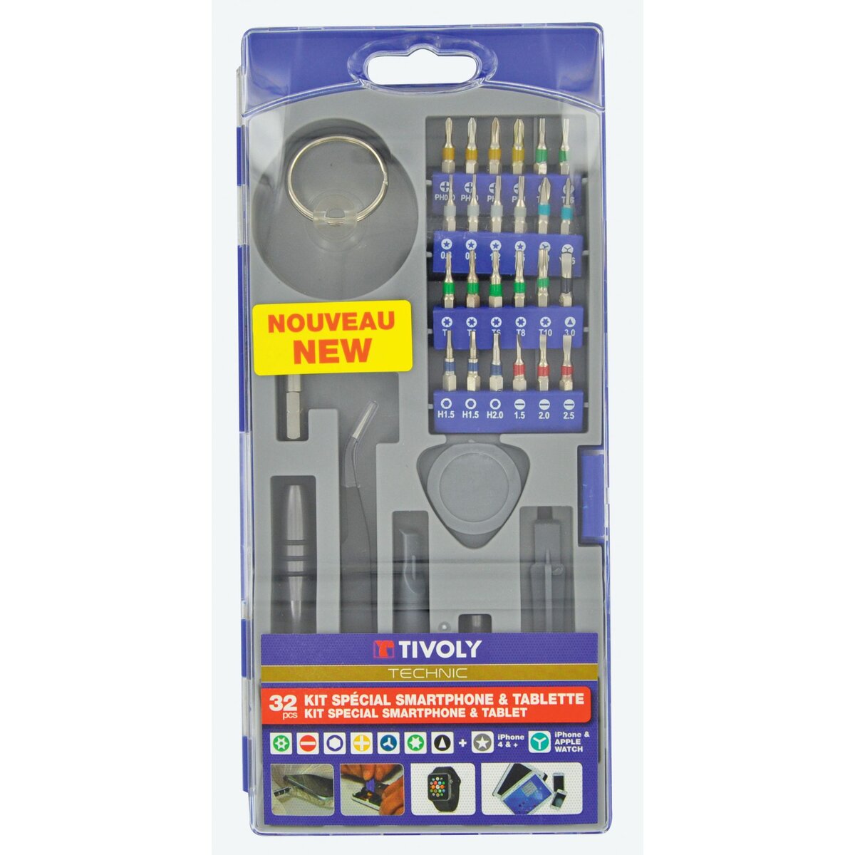 TIVOLY Kit réparation smartphone 11501570041 TIVOLY, 32 pièces pas