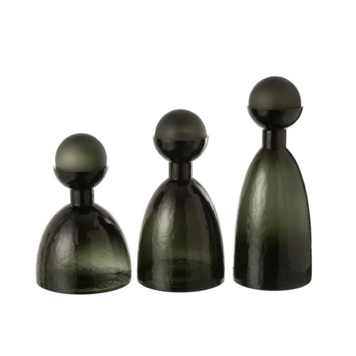 Paris Prix Vase Bouteille Bouchon en Verre  Yoko  43cm Vert Foncé