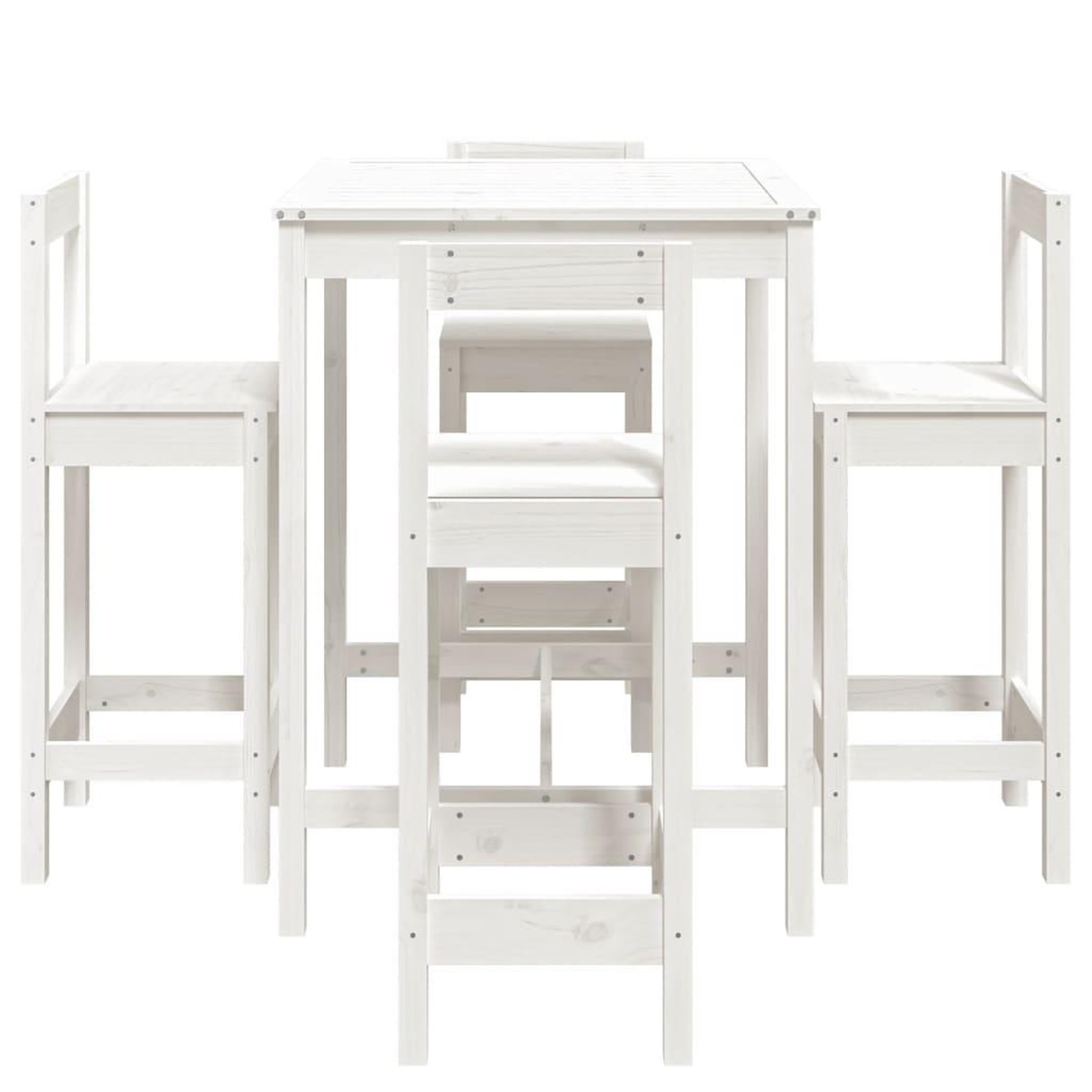 Voir la diapositive 5 : VIDAXL Ensemble de bar de jardin 5 pcs blanc bois massif de pin