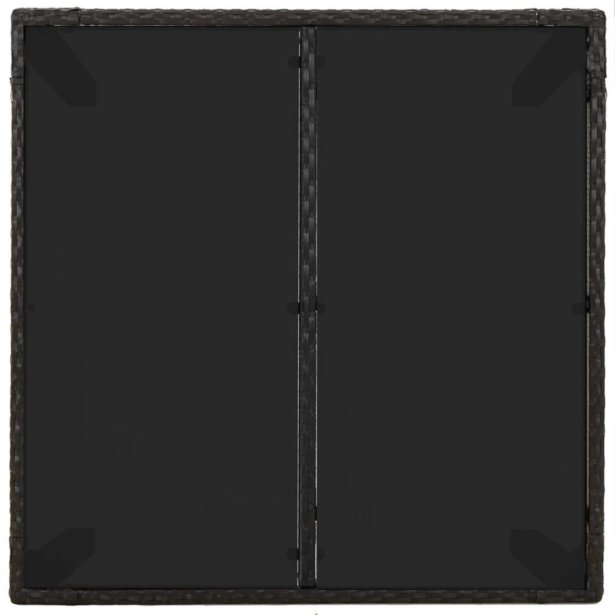 Voir la diapositive 5 : VIDAXL Table de jardin dessus en verre Noir 90x90x75 cm Resine tressee