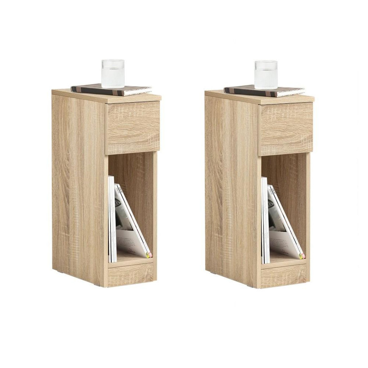 SOBUY SoBuy - Lot De 2 Tables De Chevet à 1 tiroir - Minimaliste - FBT111X2