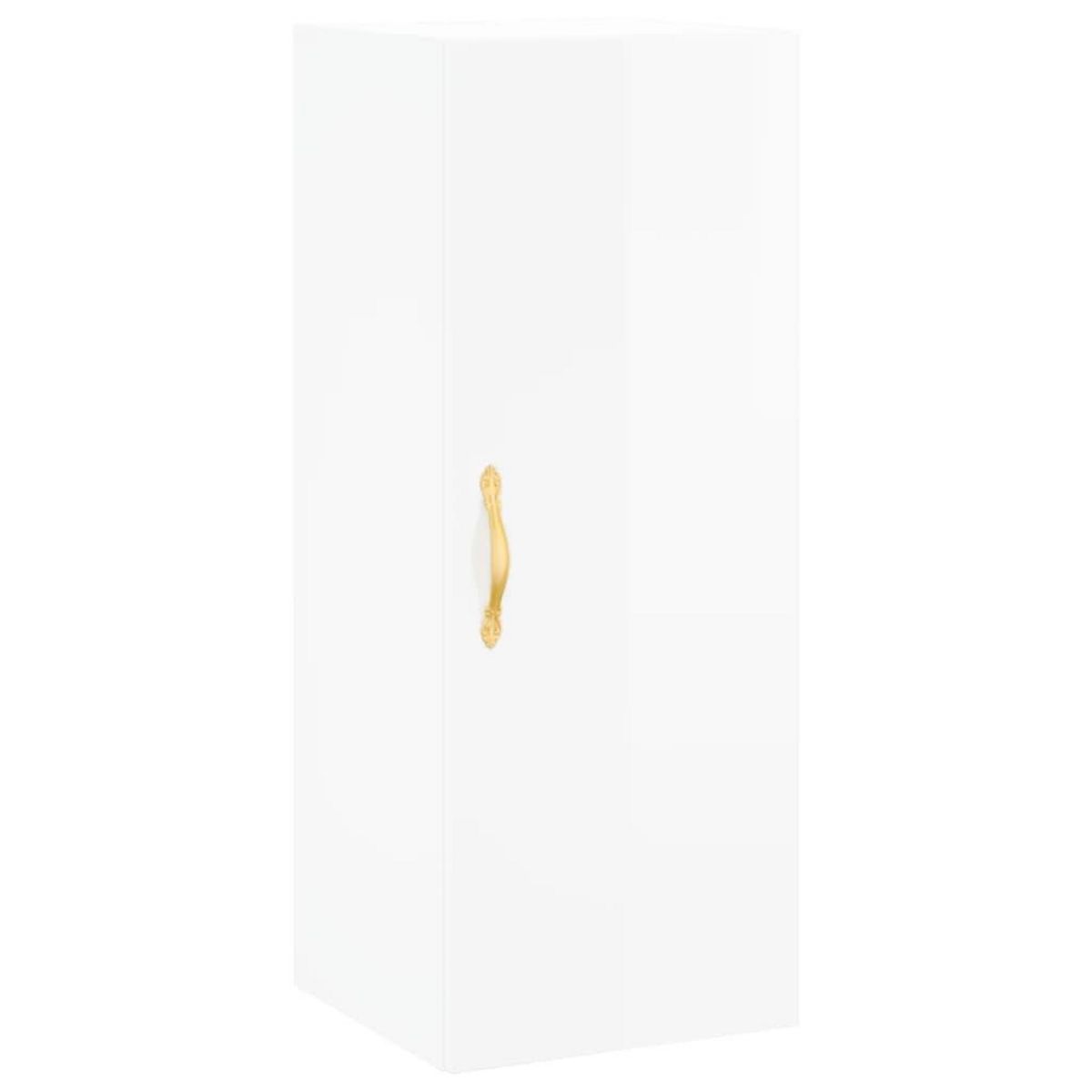VIDAXL Armoire murale blanc brillant 34,5x34x90 cm