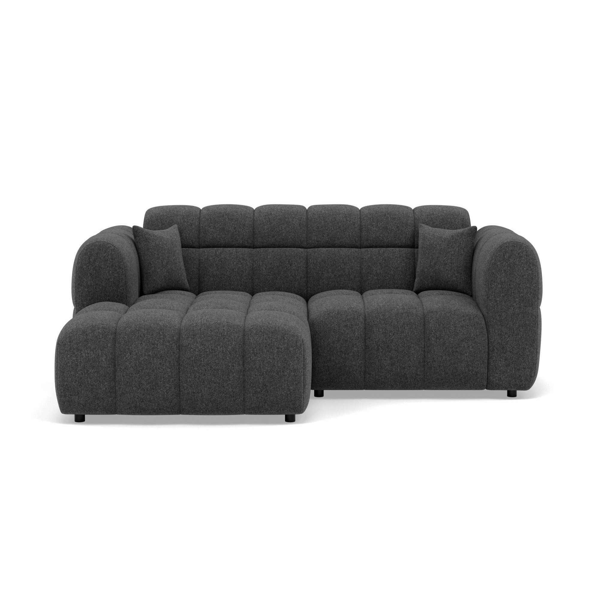 Voir la diapositive 1 : BEST MOBILIER Mini ray - canapé d'angle gauche 4 places en tissu texturé