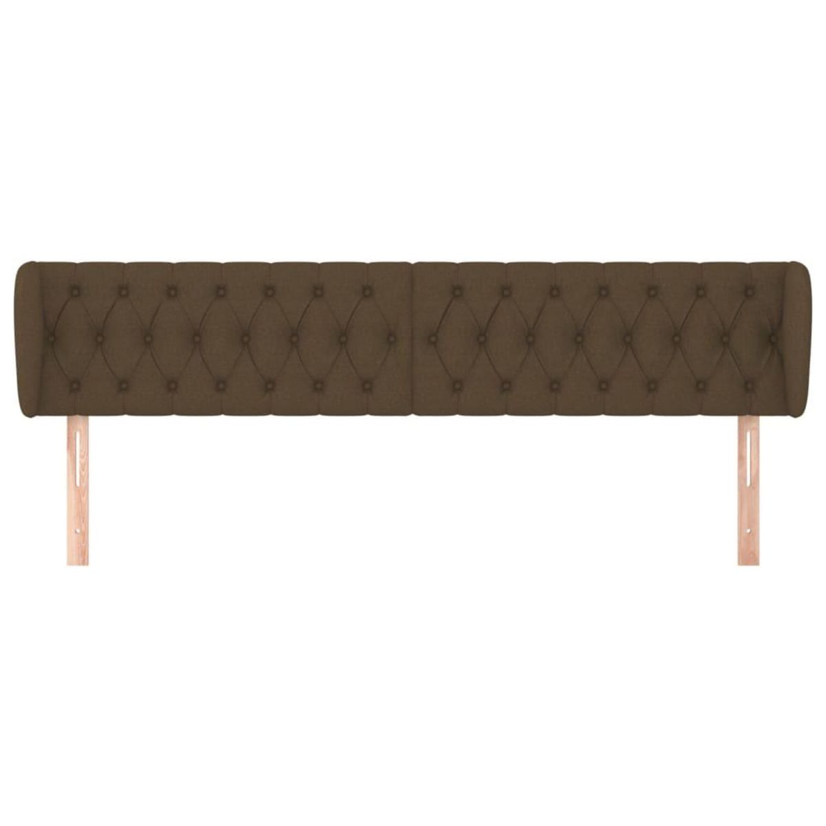 VIDAXL Tete de lit avec oreilles Marron fonce 203x23x78/88 cm Tissu
