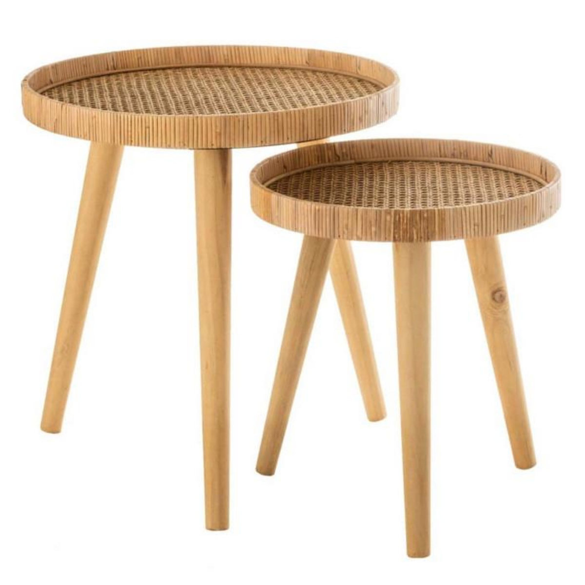 Paris Prix Lot de 2 Tables Gigognes  Trépied  54cm Naturel