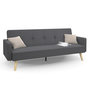 Voir la diapositive 1 : ID MARKET Canapé droit scandinave 3 places convertible LARS en tissu gris
