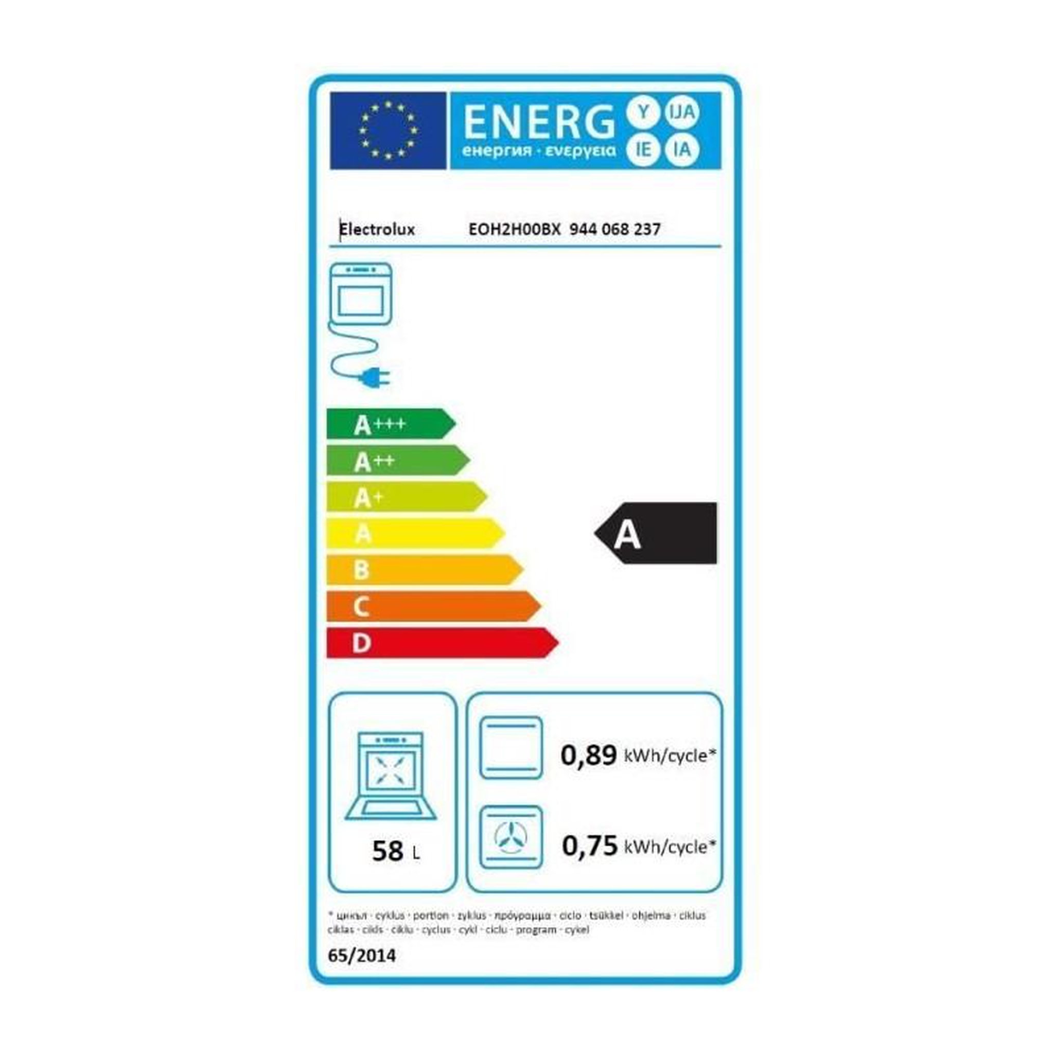 Voir la diapositive 4 : ELECTROLUX Four encastrable multifonction aquaclean - ELECTROLUX - EOH2H00BX - Inox - Anti-trace - Porte ventilée 2 verres - 59 x 59,4 x 5