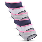 OZABI OZABI Pack Culottes Fille Coton - Lot de 6. Coloris disponibles : Rose, Bicolore, Beige