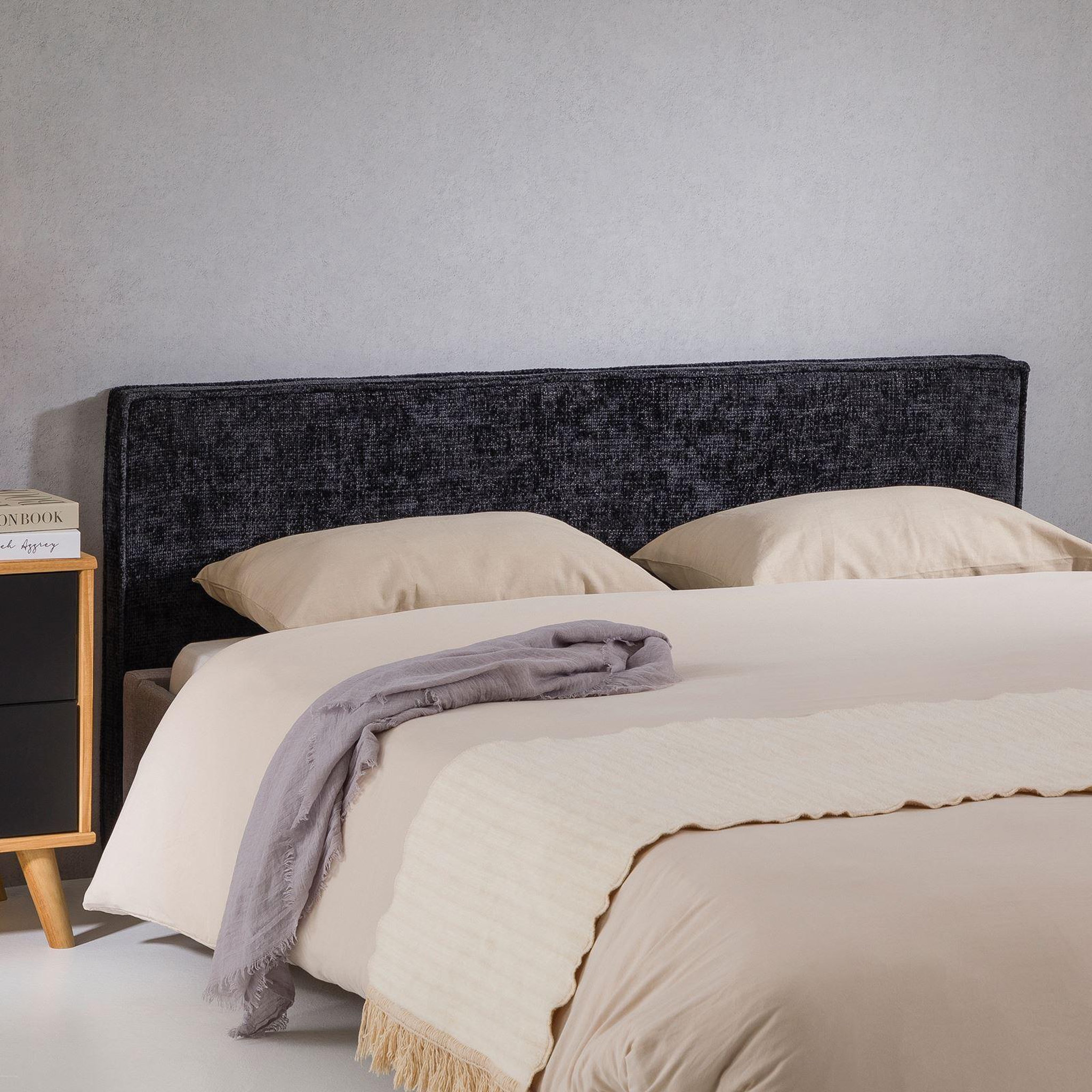 Voir la diapositive 4 : IDIMEX Tête de lit elowa 160 sur pieds, en tissu