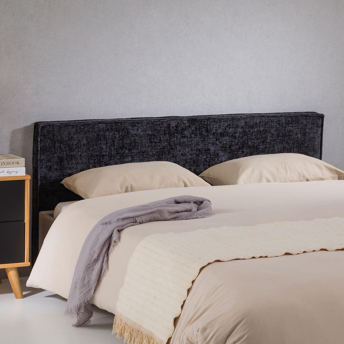 IDIMEX Tête de lit ELOWA 160 sur pieds, en tissu