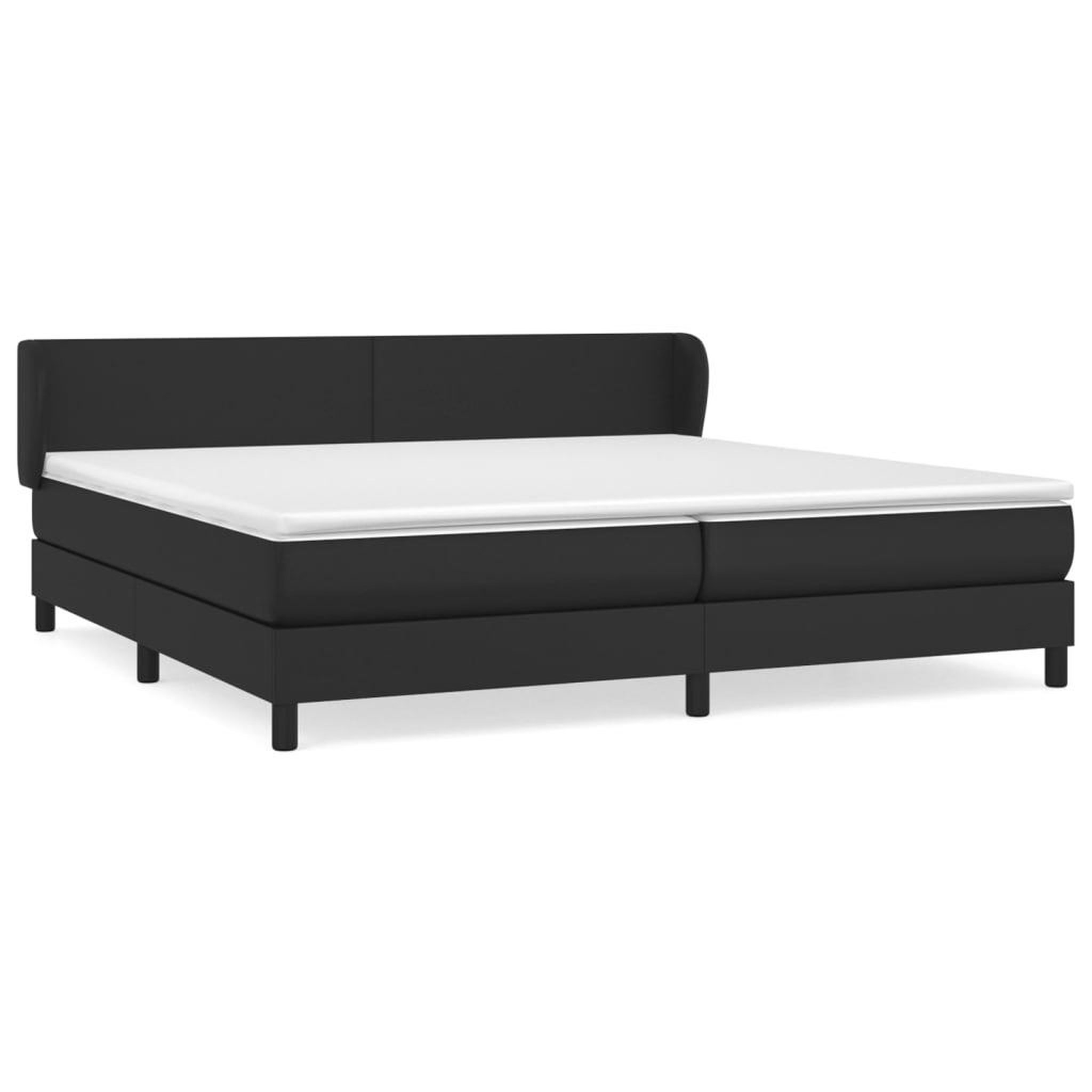 Voir la diapositive 2 : VIDAXL Sommier a lattes de lit avec matelas Noir 200x200 cm Similicuir