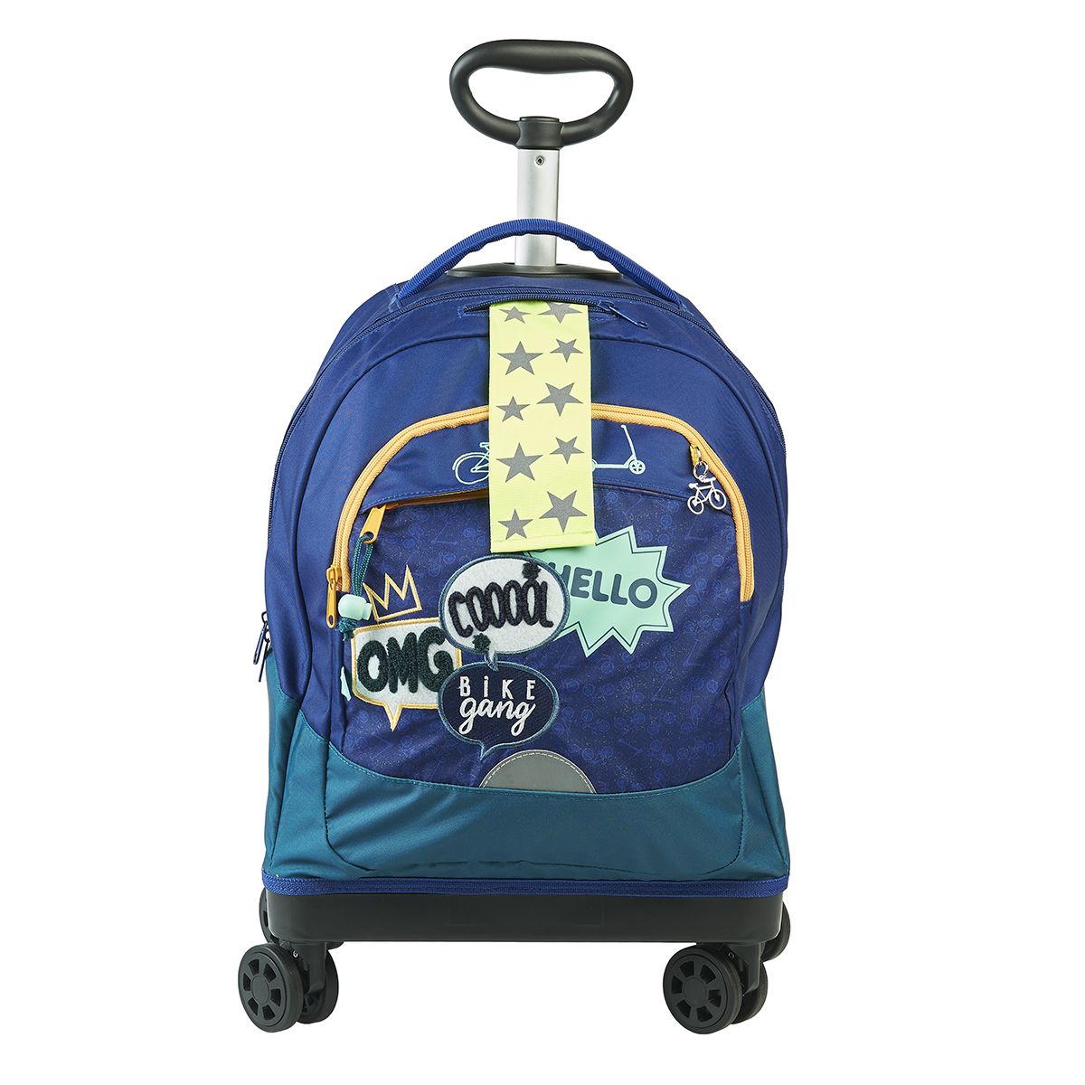 AUCHAN Sac à dos à roulettes bleu 