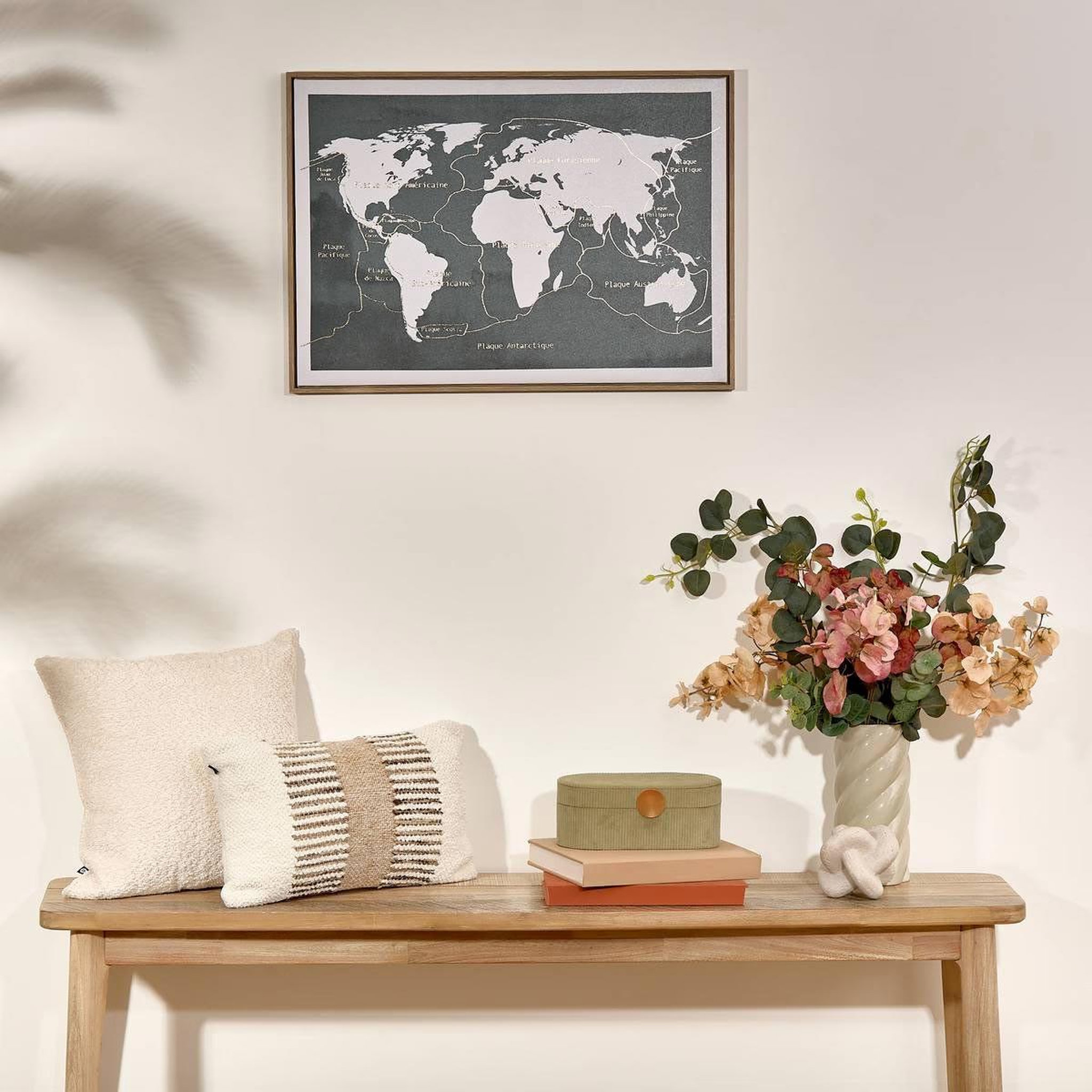 Voir la diapositive 3 : ATMOSPHERA Toile mappemonde  fanyo  50x70cm bleu émeraude