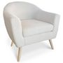Voir la diapositive 1 : Paris Prix Fauteuil Scandinave en Bouclette Lainée  Delia  79cm Crème