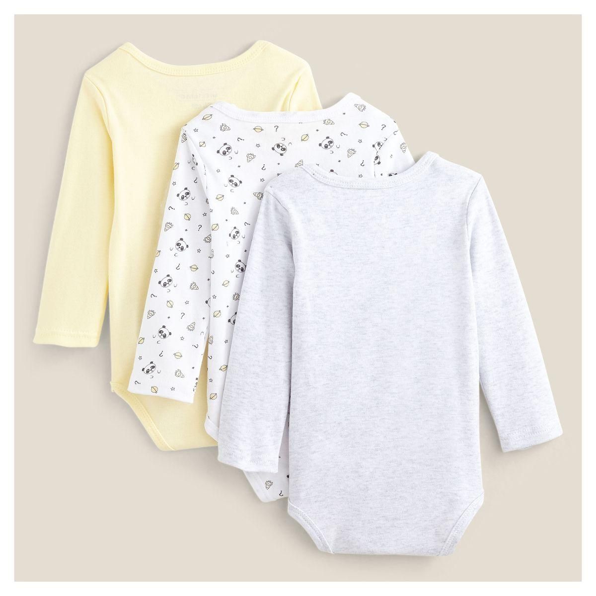 IN EXTENSO Lot de 3 bodies manches longues bébé garçon