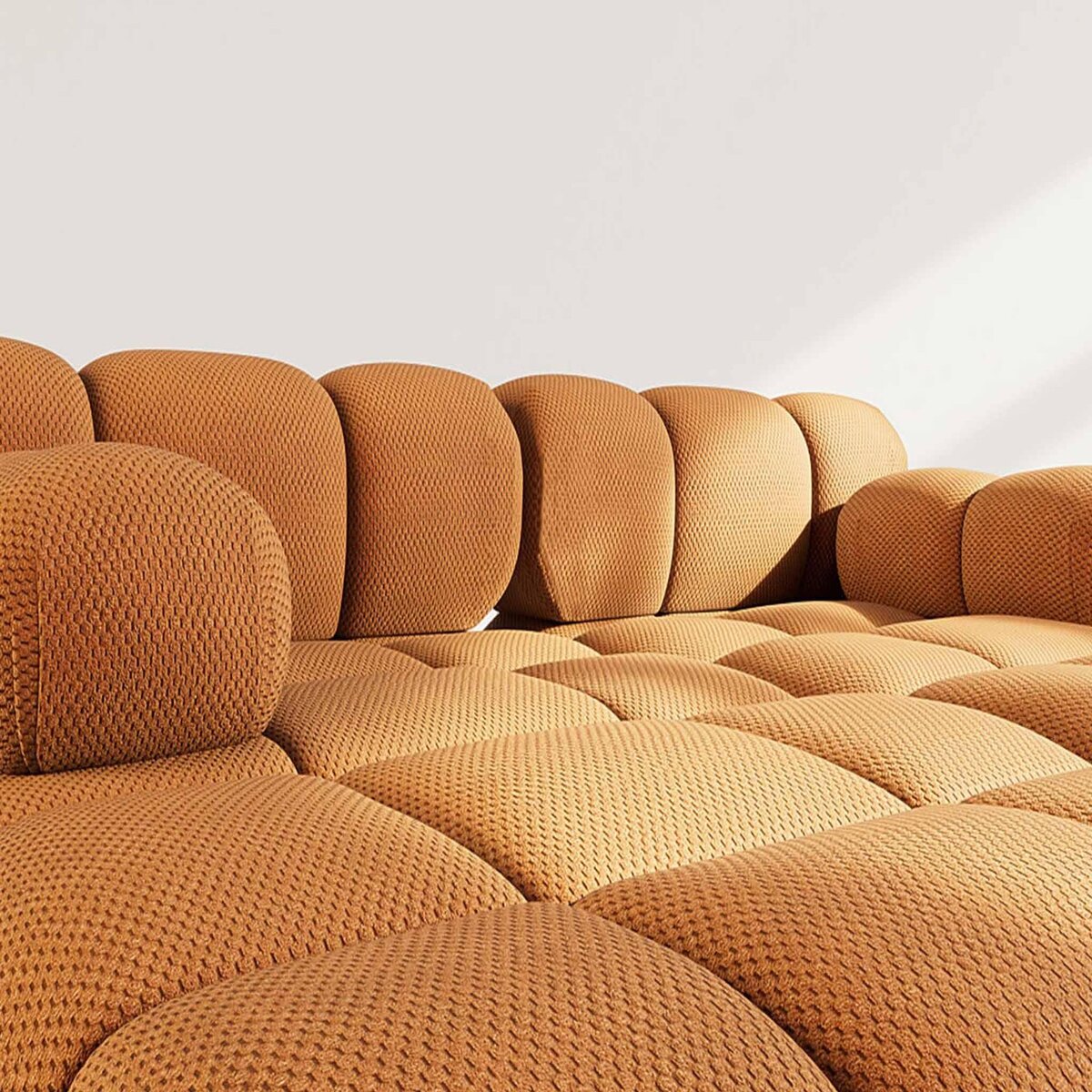 LISA DESIGN Ruby - canapé droit 4 places avec double méridienne - assise profonde - en velours texturé