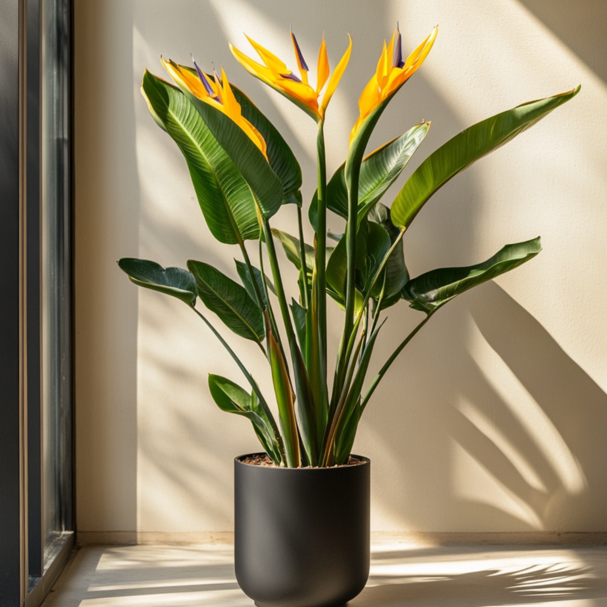 PLANT IN A BOX Oiseau de paradis - Strelitzia reginae - avec fleurs - Hauteur 70-100cm - Ø19cm