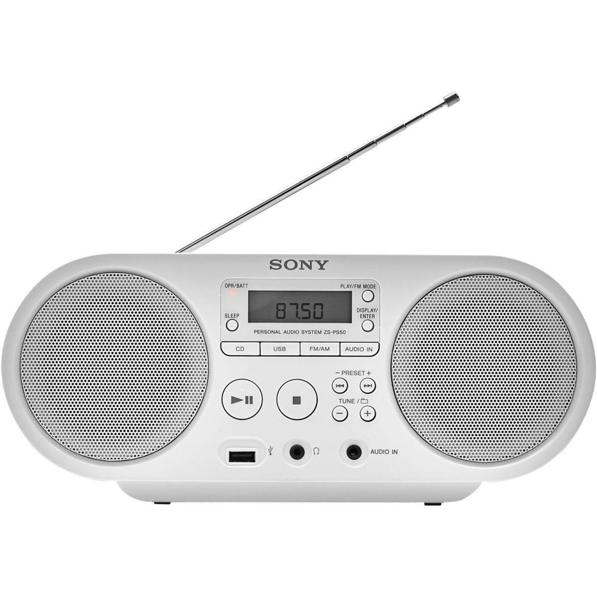 SONY Radio CD ZS-PS50 Blanc