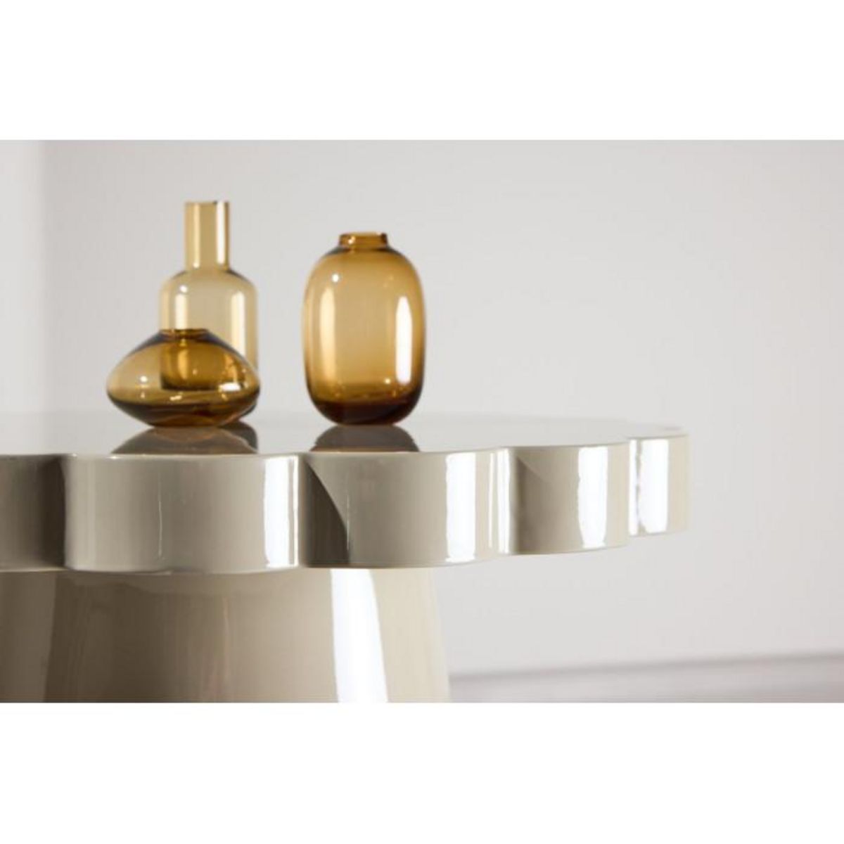 Paris Prix Table d'Appoint Design  Krull  55cm Beige Laqué