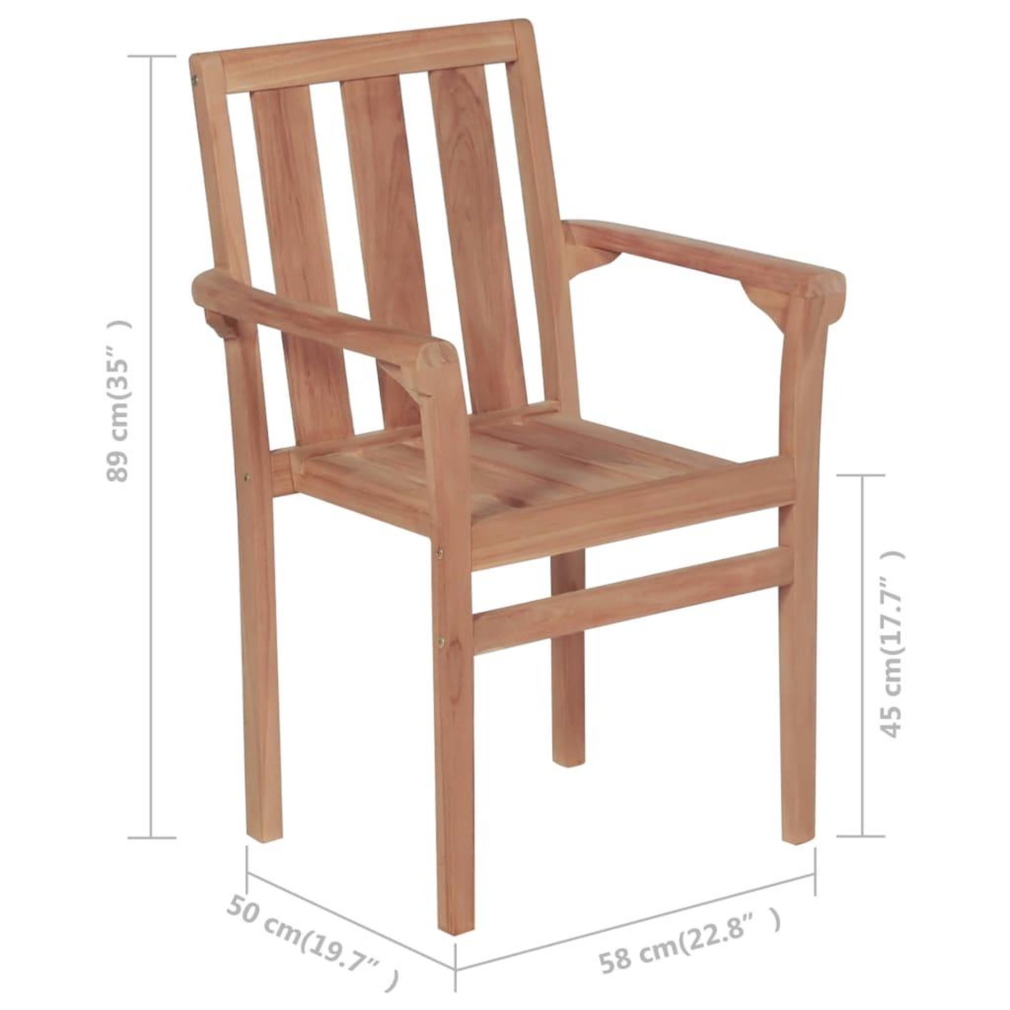Voir la diapositive 6 : VIDAXL Chaises de jardin empilables avec coussins lot de 4 Teck solide